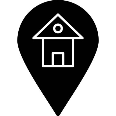 ev pin konumu simgesi, vektör illüstrasyonu