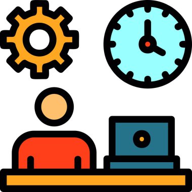 iş yönetimi simgesi, vektör illüstrasyonu