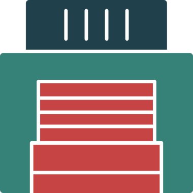 ofis ve iş dünyası renkli vektör simgesi