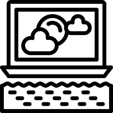 Ana hat biçiminde bulut hesaplama teknolojisi simgesi