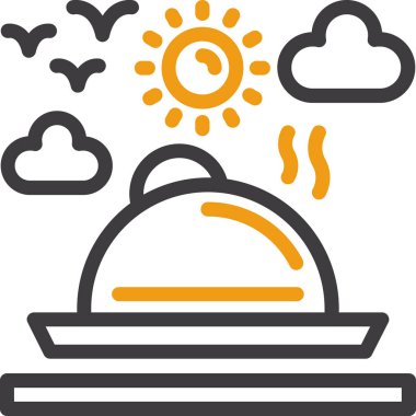 yiyecek sıcak simgesi ana hatlarıyla