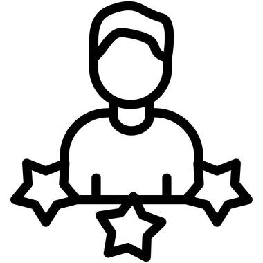 Yıldız simgesi olan insanın vektör illüstrasyonu