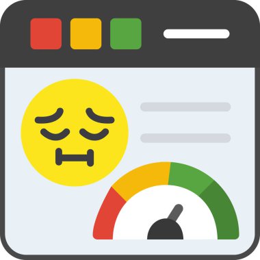 Kötü ruh hali derecelendirme simgesi düz stil