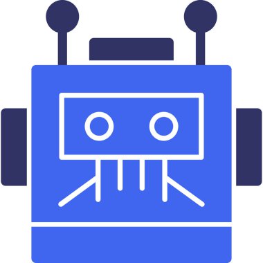 robot. Web simgesi basit illüstrasyon