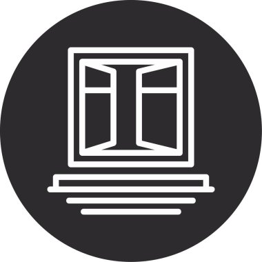 Pencere simgesi, basit vektör illüstrasyonu