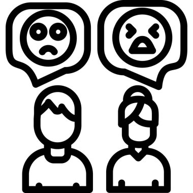 üzgün ve mutsuz insanlar vektör simgesi.