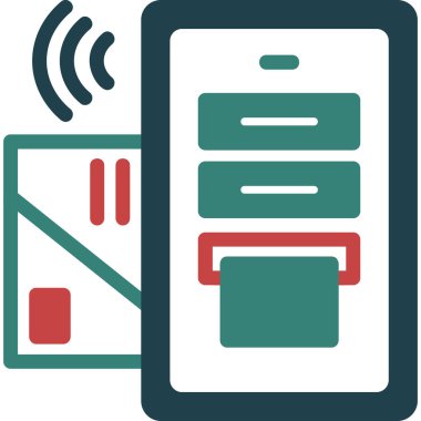 smartphone with mobile phone icon. flat design style. vector illustration