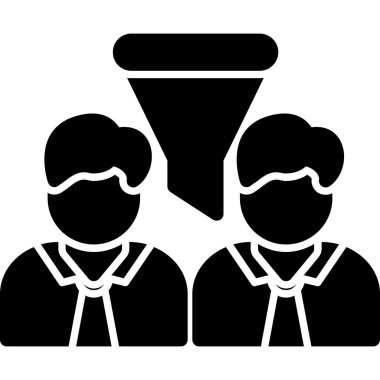 iş yönetimi vektör simgesi, düz tasarım