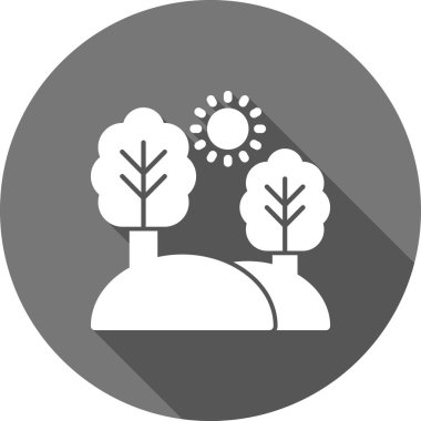 Yaprak ikonlu güneş. vektör illüstrasyonu