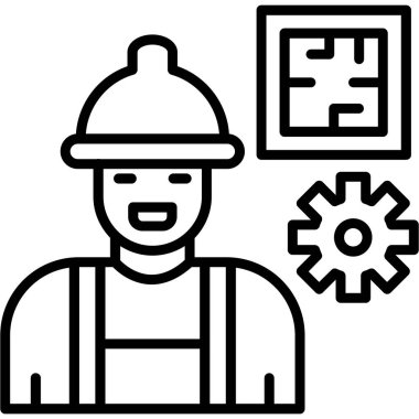 Taslak biçimli inşaat mühendisi simgesi