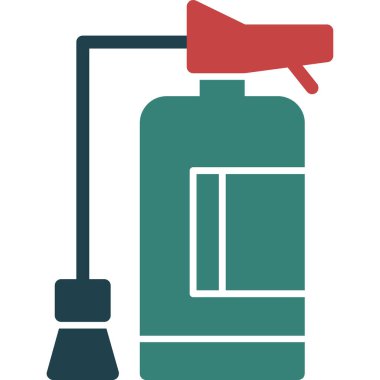 Yangın söndürücü Glyph Çoklu Renk, Vektör İllüstrasyonu