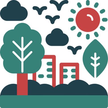 ekoloji ikonu vektör illüstrasyonu