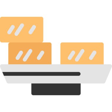 Peynir düz vektör simgesi