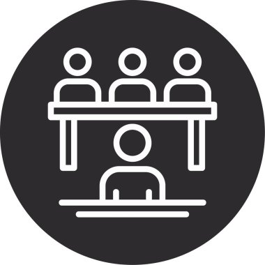 Kişisel ve ticari kullanım için konferans vektör simgesi işaret gösterimi..