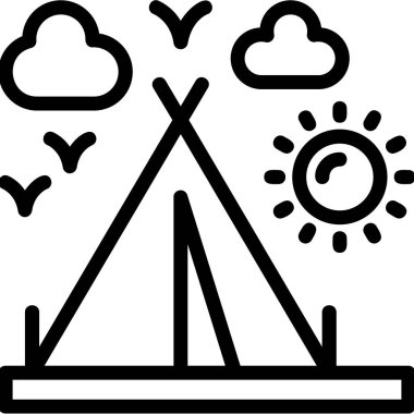 yaz kategorisinde kamp doğa ikonu