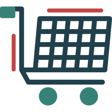 Alışveriş arabası ikon vektör illüstrasyonu