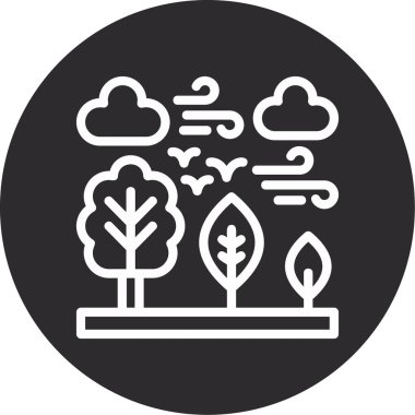 Bir ağaç simgesinin vektör illüstrasyonu