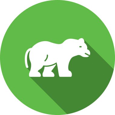 Ayı yassı ikonu. Hayvan sembolü. vektör illüstrasyonu