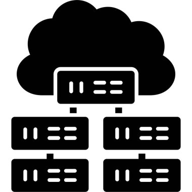 Bulut hesaplama simgesi vektör illüstrasyonu