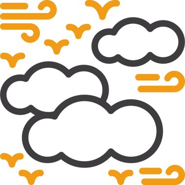 vektörde bulutlu hava simgesi