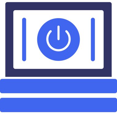 Bir dizüstü bilgisayar simgesinin vektör illüstrasyonu