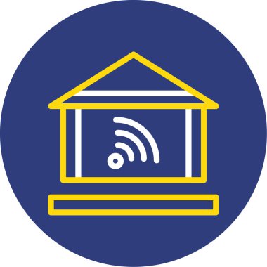 Kablosuz. Web simgesi basit ev illüstrasyonu