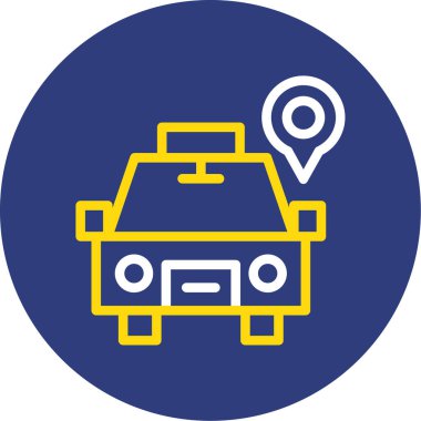 Bir taksi simge vektör çizim