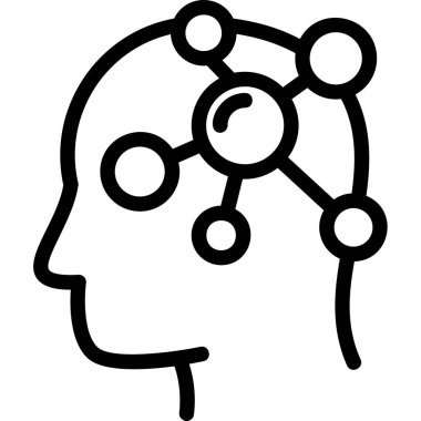 Beyin zihin simgesi ana hatlar biçiminde