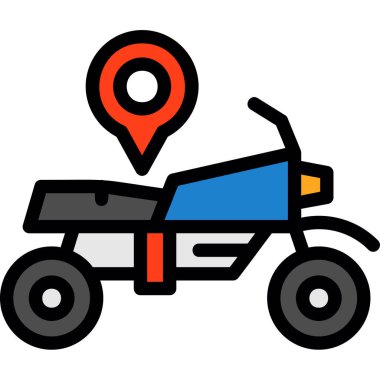 Teslimat motosikleti. Web simgesi basit illüstrasyon