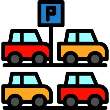 Araba park vektör simgesi