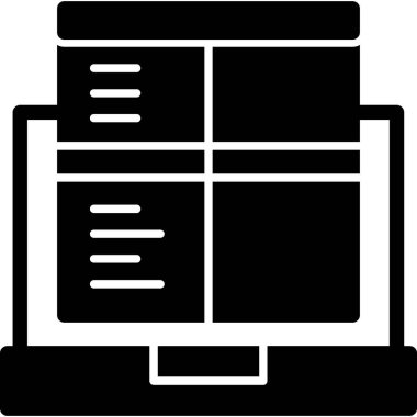 Bilgisayar veri merkezi simgesi ana hat biçiminde