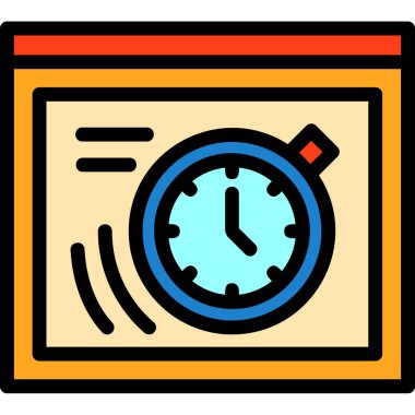 Saat. Web simgesi basit illüstrasyon