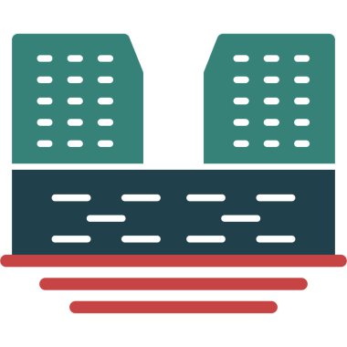 Ofis binası Web simgesi basit illüstrasyon