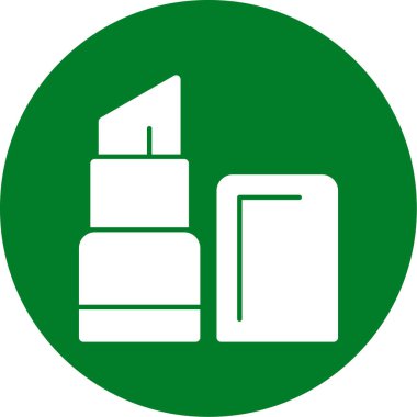 Üzerinde 10 simge bulunan yeşil bir kutunun çizimi