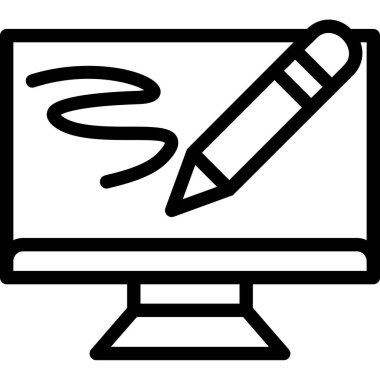 resim kalem simgesi, vektör çizimi beyaz arkaplanda izole edildi