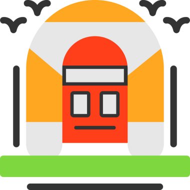 bina simgesi, vektör illüstrasyonu