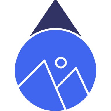 Dağ. Web simgesi basit illüstrasyon