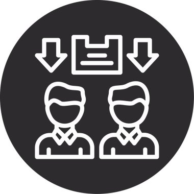 İş dünyası takım ikonu. Beyaz üzerine izole edilmiş iş konsepti çizimi sembolü. Tasarım tasarımı, web ve uygulama olarak tasarlandı. 10 vektör