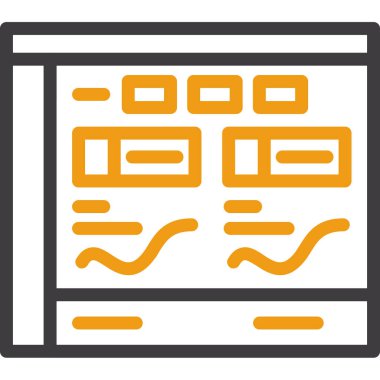 Çizgi tasarımında tarayıcı pencere vektör simgesi