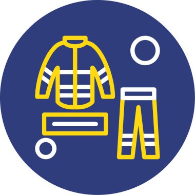 Mavi ceketli, sarı ceketli bir adamın vektör çizimi.