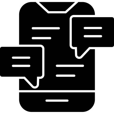 Sohbet ileti simgesi, vektör illüstrasyonu