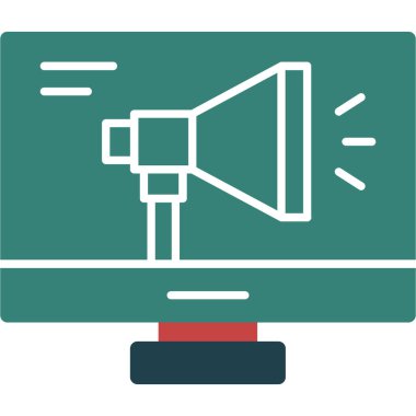 Konuşmacı. Web simgesi basit illüstrasyon