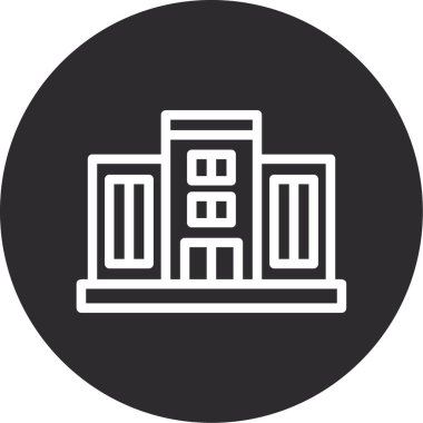 Bina. Web simgesi basit illüstrasyon