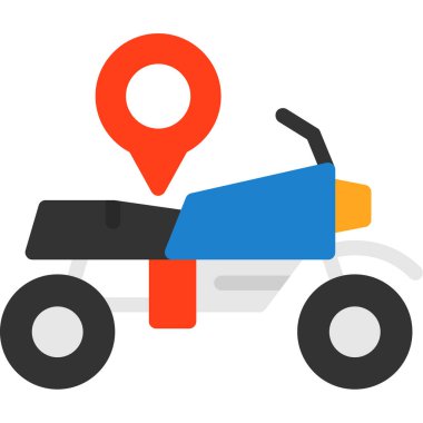 Motosiklet yassı vektör simgesi. Araç taşıma simgesi. vektör illüstrasyonu