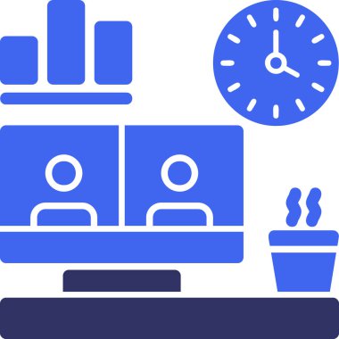 Laptop simgesi olan ofis masası