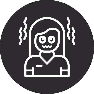 Kadın yüz simgesinin vektör illüstrasyonu