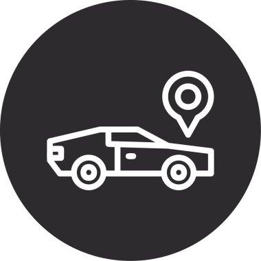 Araba Konumu ikon vektör illüstrasyonu