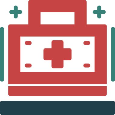 İlk yardım çantası simgesi, basit vektör illüstrasyonu