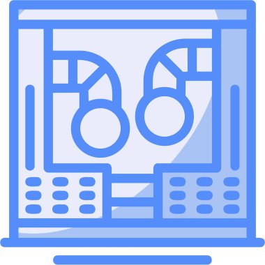 Ana hatlar biçiminde bilgisayar donanım simgesi