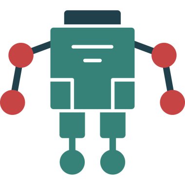 robot düz vektör simgesi